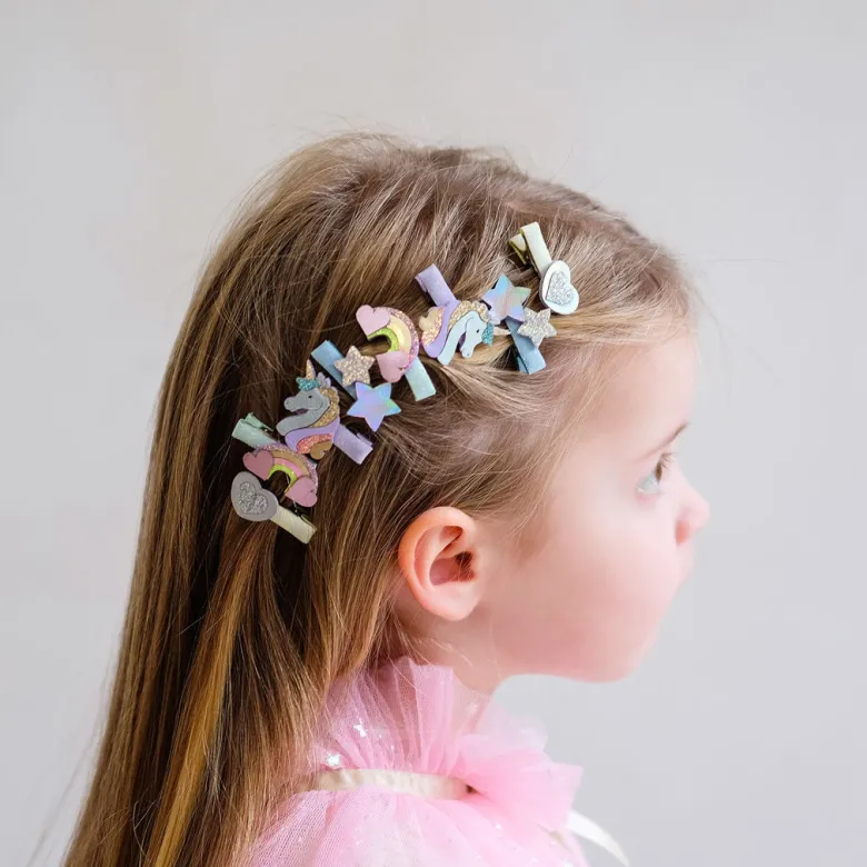 Mimi & Lula 8 Hair Clips, Mini Dreamy My Little Unicorn