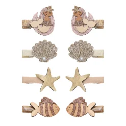 Mimi & Lula 8 Hair Clips, Mini Mermaid Ocean Pearl