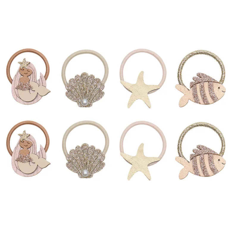 Mimi & Lula 8 Hair Elastics – Mini Mermaid Ocean Pearl