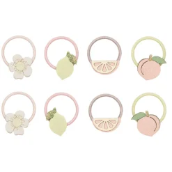 Mimi & Lula 8 Hair Elastics, Mini Citrus Peaches and Cream