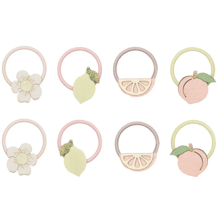 Mimi & Lula 8 Hair Elastics, Mini Citrus Peaches and Cream