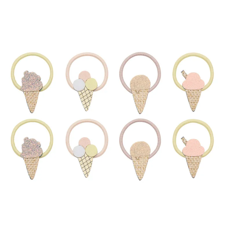 Mimi & Lula 8 Hair Ties, Mini Ice Cream Peaches and Cream