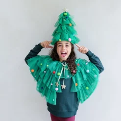 Mimi & Lula Cape, Green Christmas Tree