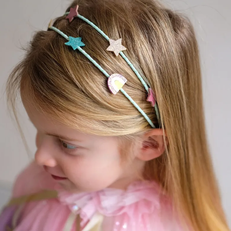 Mimi & Lula Double Headband, Rainbow and Star My Little Unicorn