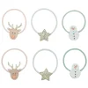 Mimi & Lula Hair Accessories, 6 Hair Elastics - Reindeer Christmas