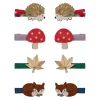 Mimi & Lula Hair Accessories, 8 Hair Clips - Mini Autumn Mushroom Village