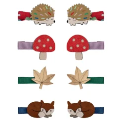 Mimi & Lula Hair Accessories, 8 Hair Clips - Mini Autumn Mushroom Village