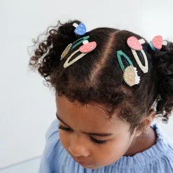 Mimi & Lula Hair Accessories, 4 Hair Clips - Harry Hedgehog Mushroom Village