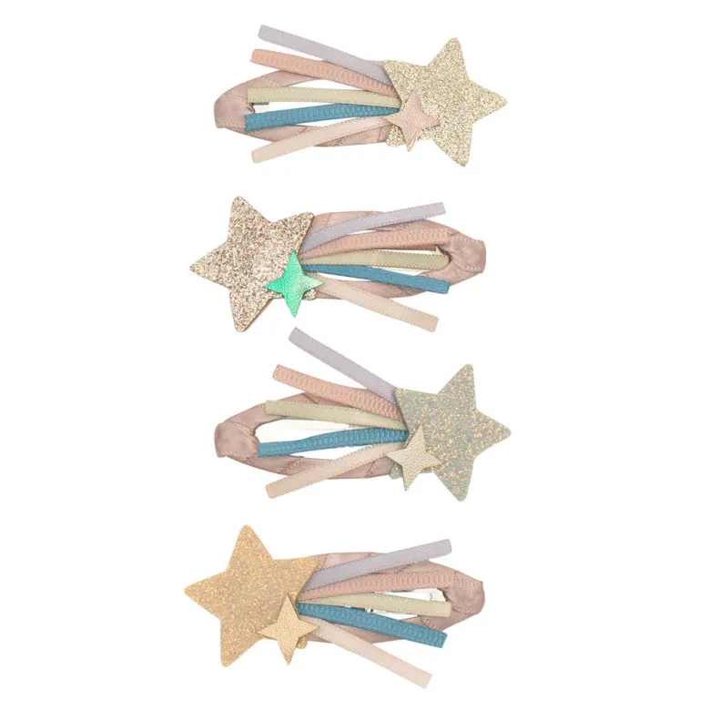 Mimi & Lula Hair Accessories, 4 Hair Clips - Star Trail Celeste