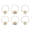 Mimi & Lula Hair Accessories, 6 Hair Ties - Rainbow & Star Celeste