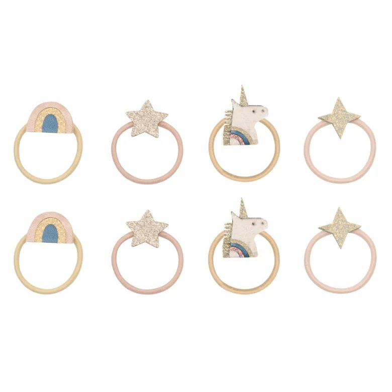 Mimi & Lula Hair Accessories, 8 Hair Ties - Mini Unicorn Celeste