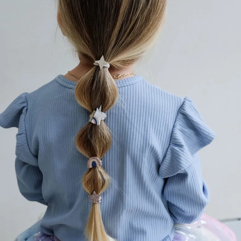 Mimi & Lula Hair Accessories, 8 Hair Ties - Mini Unicorn Celeste