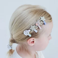 Mimi & Lula Hair Clips, Set of 8 - Mini Santa Christmas
