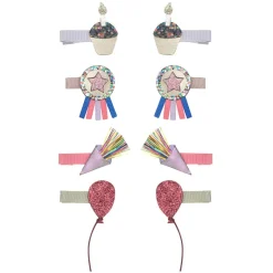 Mimi & Lula Hair Clips, Set of 8 - Birthday Theme Party Time