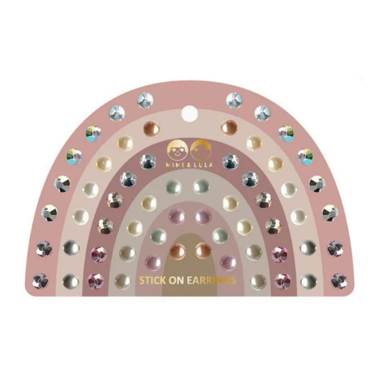 Mimi & Lula Self-Adhesive Ear Stickers 30 Pairs - Pink Gem Earrings
