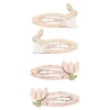 Mimi & Lula Set of 4 Hair Clips, Bunny & Flower Easter