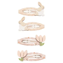 Mimi & Lula Set of 4 Hair Clips, Bunny & Flower Easter