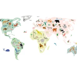 Mimi Lou Wall Sticker, Giant World Map