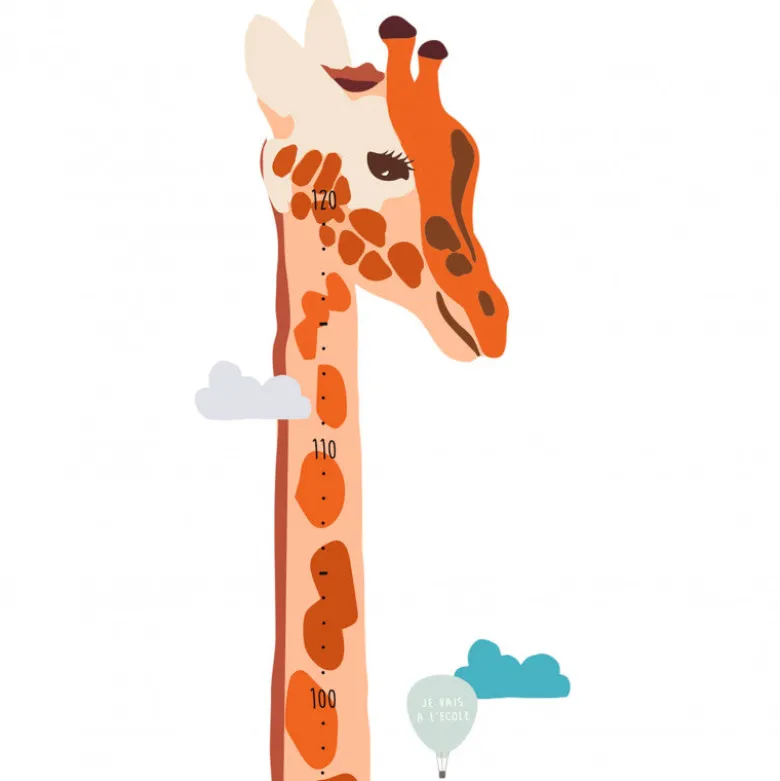 Mimi Lou Wall Sticker, Height Chart - Safari with Danish Text