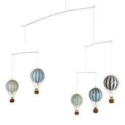 Mobile with Hot Air Balloons, Blue Colors