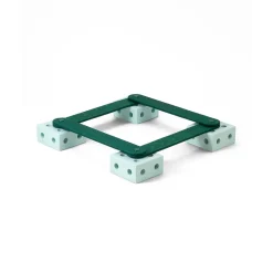 Modu Balance Track, Wooden Balance Beam with Foam Blocks, Activity Toy - Ocean Mint / Forest Green