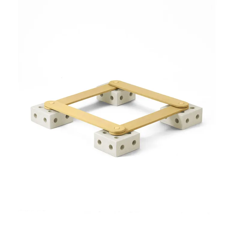 Modu Balance Track, Wooden and Foam Block Balancing Course - Sand Grey/ Honey Yellow