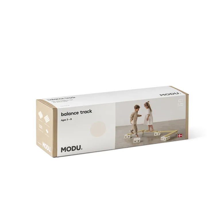 Modu Balance Track, Wooden and Foam Block Balancing Course - Sand Grey/ Honey Yellow