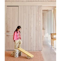Modu Beams, Wooden Balance Beams, Activity Toy - Sand Grey/ Soft Rose