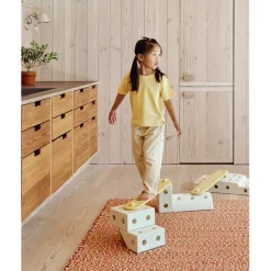 Modu Beams, Wooden Balance Beams, Activity Toy - Sand Grey/ Soft Rose