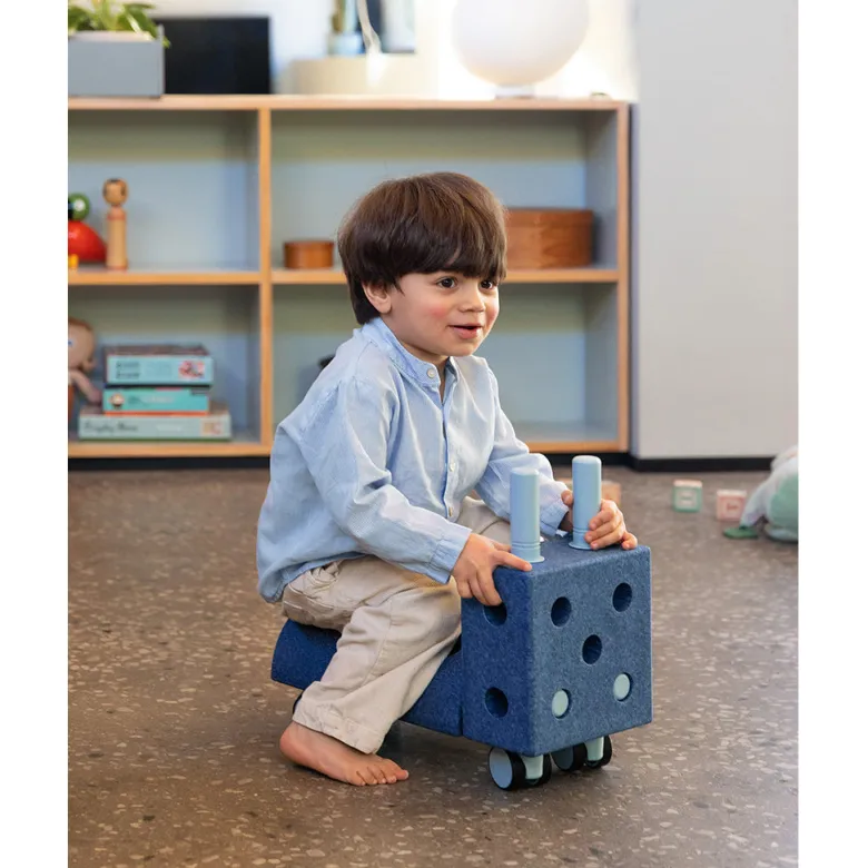 Modu Foam Building Toy, Curiosity Set, 14 Pieces - Deep Blue / Sky Blue