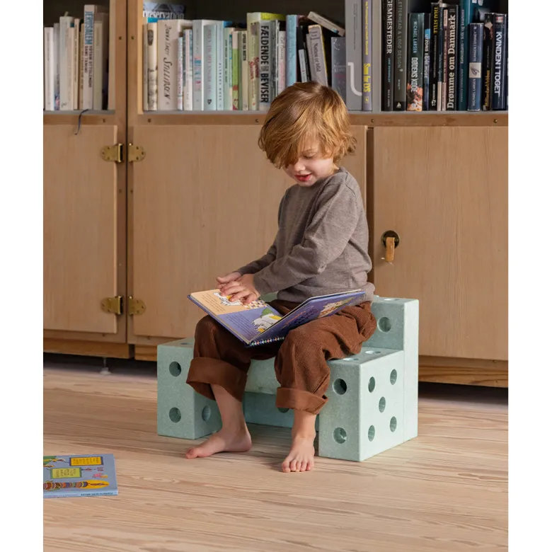Modu Foam Building Toy, Dreamer Set, 34 Pieces - Ocean Mint/Forest Green