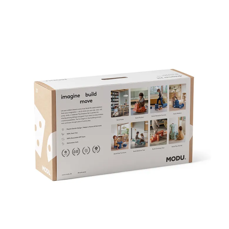 Modu Foam Building Toy, Dreamer Set, 34 Pieces - Ocean Mint/Forest Green