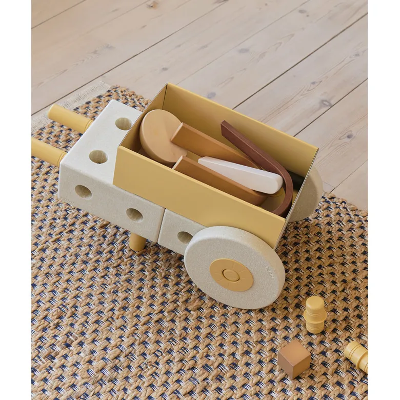 Modu 3-in-1 Walker, Activity Toy in Foam - Sand Grey/ Honey Yellow