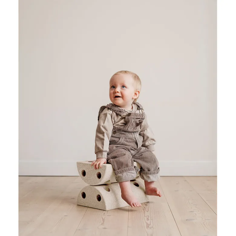 Modu Kids Stool, Sand Grey/ Honey Yellow