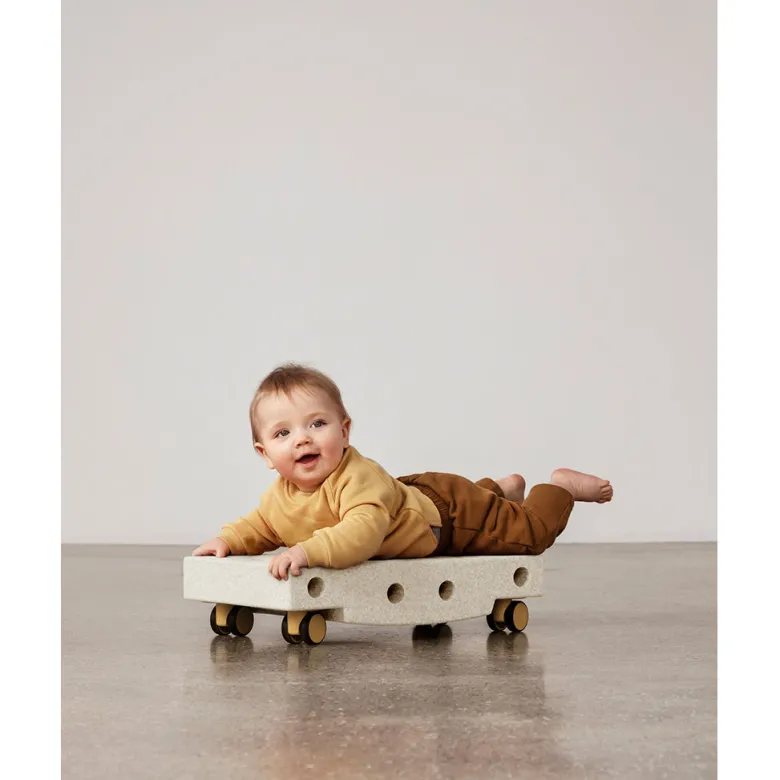 Modu Scooter Board, Foam Activity Toy, 5 Pieces - Sand Grey / Honey Yellow