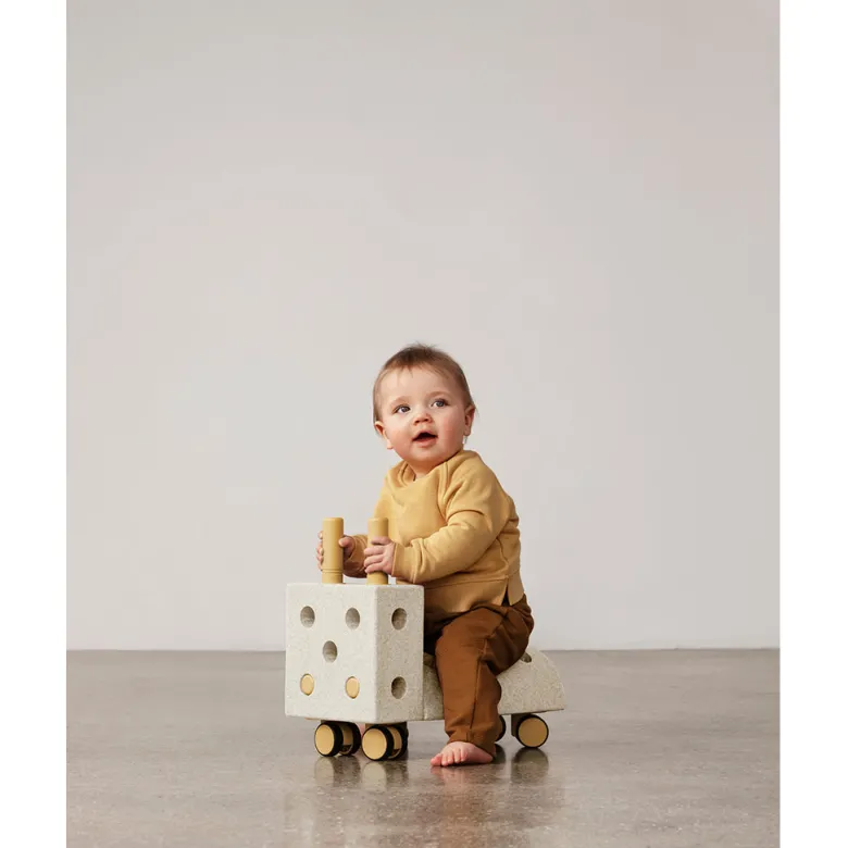 Modu Tiny Ride, Foam Activity Toy, 10 Pieces - Sand Grey / Honey Yellow
