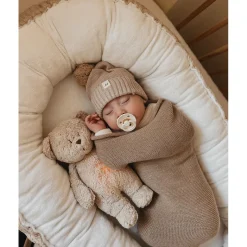 Moonie 2.0, Organic Humming Bear with Pink Noise and Lamp - Cappuccino