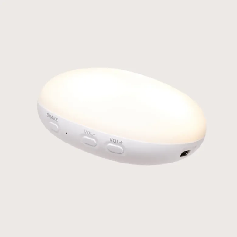 Moonie 2.0, Organic Humming Bear with Pink Noise and Lamp - Cappuccino