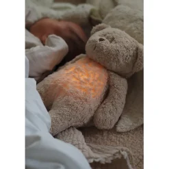 Moonie 2.0, Organic Humming Bear with Pink Noise and Nightlight – Grey