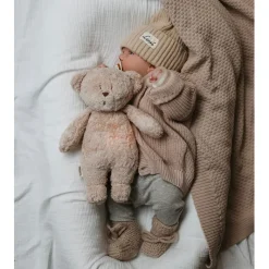 Moonie 2.0, Organic Humming Bear with Pink Noise and Lamp - Rose
