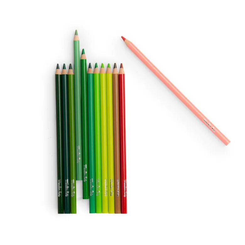 Moulin Roty Colored Pencils, Set of 12, Natural - Le Jardin du Moulin