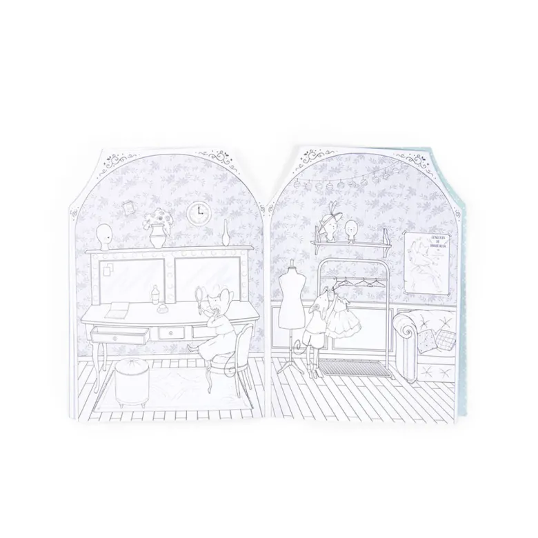 Moulin Roty Coloring Book with 170 Stickers, The Little Dance School