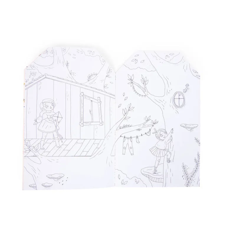 Moulin Roty, Coloring Book with 145 Stickers - Les Parisiennes