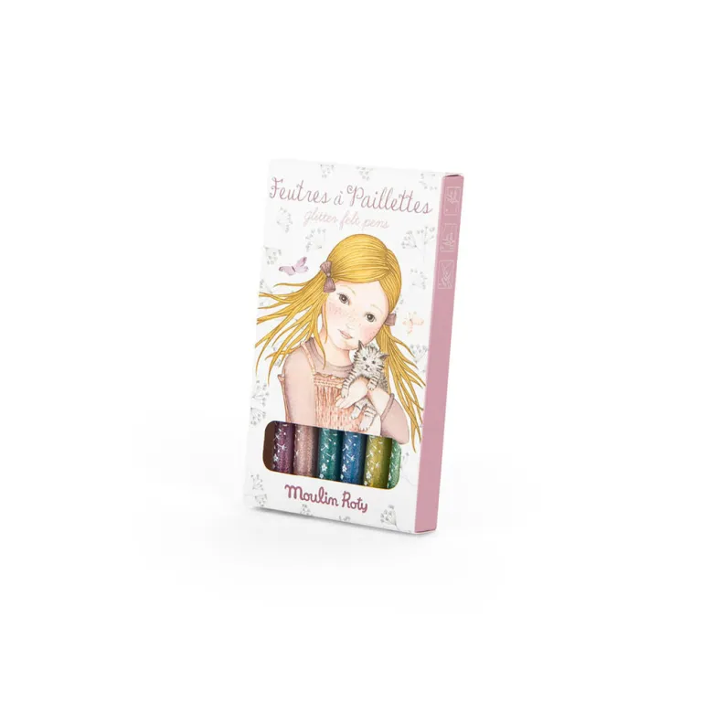 Moulin Roty Glitter Pens Set of 6 - Les Rosalies