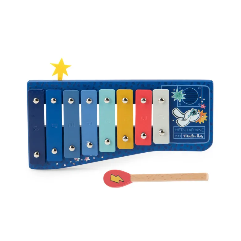 Moulin Roty Musical Instrument, Xylophone - Puce & Pilou