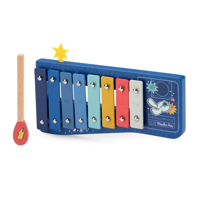 Moulin Roty Musical Instrument, Xylophone - Puce & Pilou