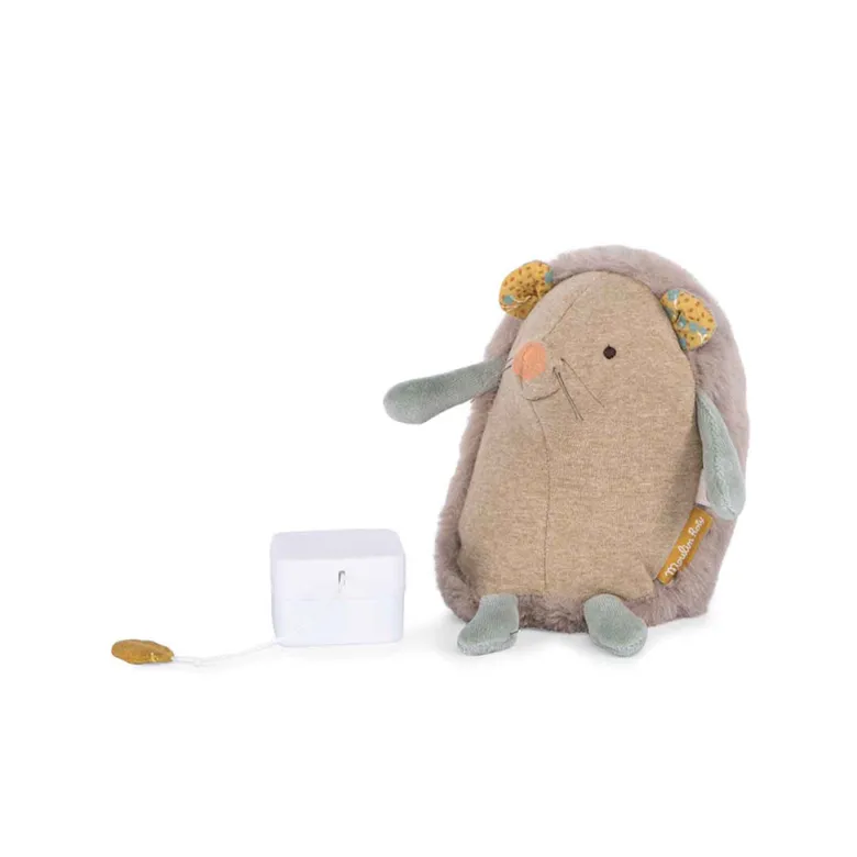 Moulin Roty Plush Toy with Musical Pull, Hedgehog - 19 cm