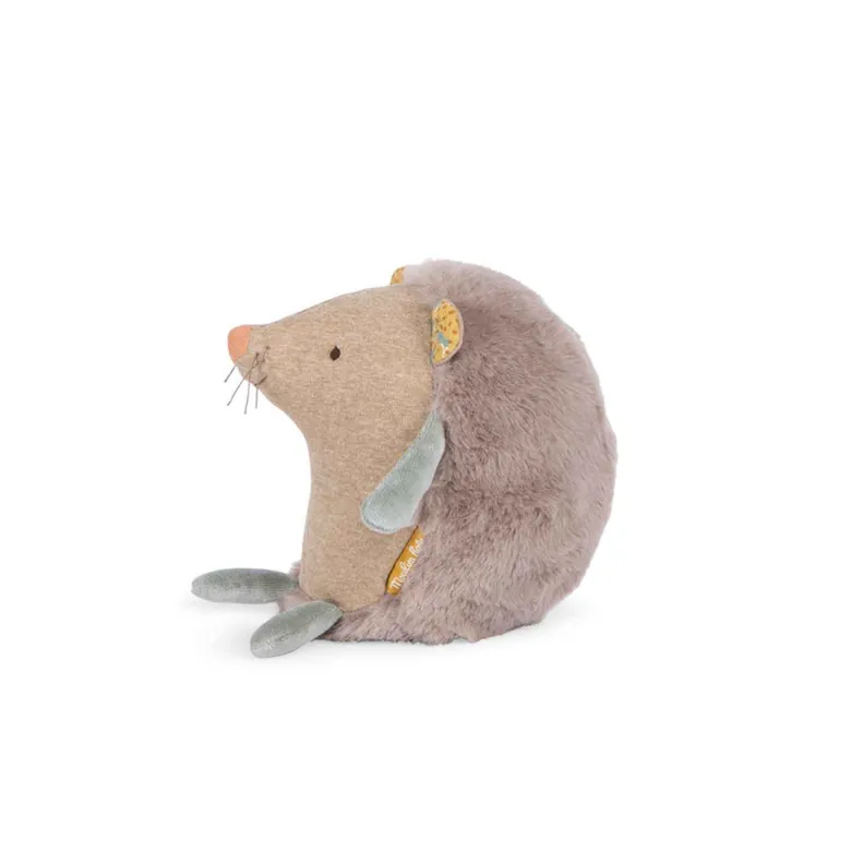 Moulin Roty Plush Toy with Musical Pull, Hedgehog - 19 cm