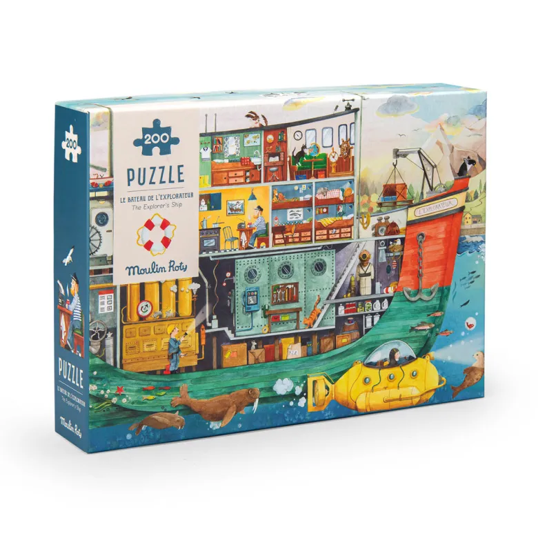 Moulin Roty Puzzle 200 Pieces, All Aboard the Ship - A L'abordage