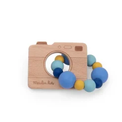 Moulin Roty Rattle with Teething Ring, Camera - Puce & Pilou